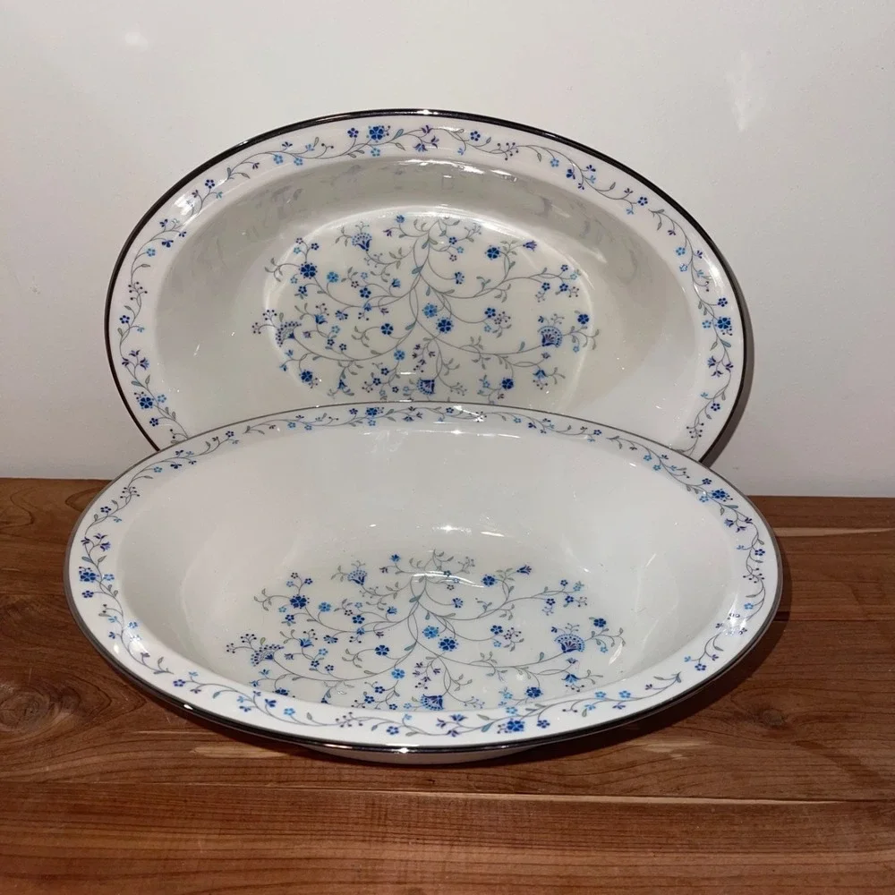 Vintage Noritake Serene Garden Oval Serving Bowl-Unused-So pretty!